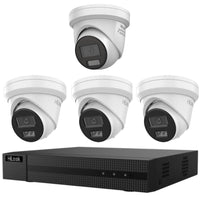 Hikvision Hilook 6MP All-in-One Active Colour Deterrence 4-Camera Kit: 1 x IPC-T269H-MU/SL and 3 x IPC-T361H- Includes 4-Channel PoE NVR104MH-C/4P