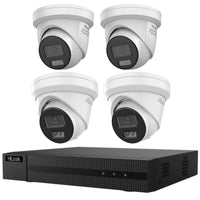 Hikvision Hilook 6MP All-in-One Active Colour Deterrence 4-Camera Kit: 2 x IPC-T269H-MU/SL and 2 x IPC-T361H- Includes 4-Channel PoE NVR104MH-C/4P