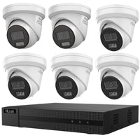 Hikvision Hilook 6MP All-in-One Active Colour Deterrence 6-Camera Kit: 2 x IPC-T269H-MU/SL and 4 x IPC-T361H- Includes 8-Channel PoE NVR108MH-C/8P