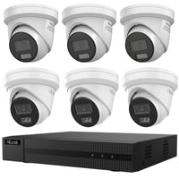 Hikvision Hilook 6MP All-in-One Active Colour Deterrence 6-Camera Kit: 3 x IPC-T269H-MU/SL and 3 x IPC-T361H- Includes 8-Channel PoE NVR108MH-C/8P
