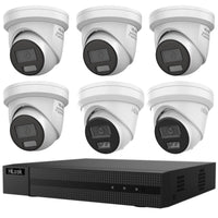 Hikvision Hilook 6MP All-in-One Active Colour Deterrence 6-Camera Kit: 4 x IPC-T269H-MU/SL and 2 x IPC-T361H- Includes 8-Channel PoE NVR108MH-C/8P