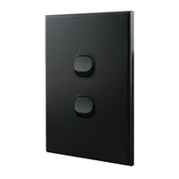 Light Switch 2 Gang – MATTE BLACK VERTICAL LS102VMB-L