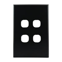 Grid Plate 4 Gang – MATTE BLACK PB4MB-L