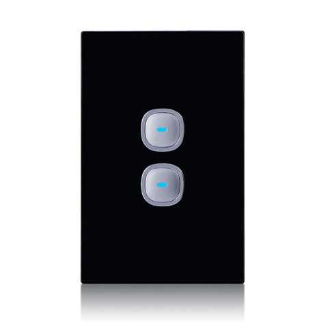 Transco Glass-look OPAL LED 2 Gang Push Button Switch - S2G & S2G/B
