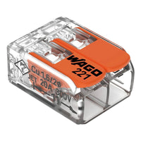 WAGO 4mm 2 Conductor Compact Splicing Connector WAG221-412