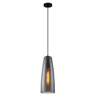 PENDANT ES Smoke Blk Glass ELLIPSE w/Rain Drop OD135mm - CHUVA1