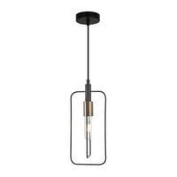 PENDANT ES BLK w/ Antique Brass Highlight - CONTOUR1