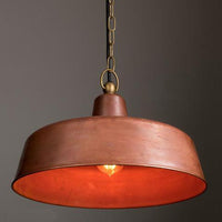 PENDANT ES Aged Copper ANGLED DOME IP23 OD400mm x H175mm - DEKSEL03