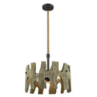 PENDANT ESx3 Weathered Grey Wood RND OD510mm - HOPI01