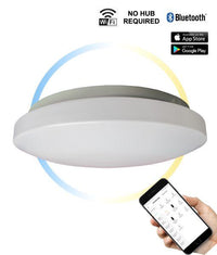 SMTOYS LED Smart White Round Dimmable Tri-CCT Oyster Light - SMTOYS1
