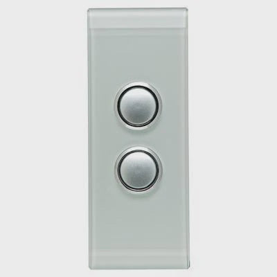 CLIPSAL SATURN 2 GANG PUSHBUTTON LED ARCHITRAVE SWITCH - OCEAN MIST - 4062ALOM - ARCK Electrical Wholesale Supplies