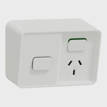 Clipsal Iconic Single Weatherproof Powerpoint 10Amp with Timer White IP54 - O3015T-XW - ARCK Electrical Wholesale Supplies