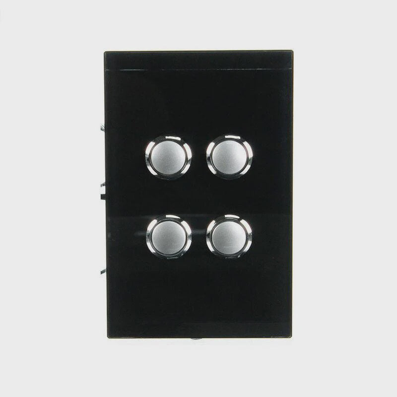 CLIPSAL SATURN 4 GANG PUSHBUTTON LED SWITCH - ESPRESSO BLACK - 4064PBLEB - ARCK Electrical Wholesale Supplies