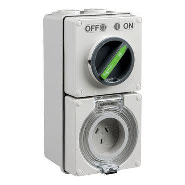 Clipsal Easy56 Flat 3 Pin 10A Switched Socket - EY56C310 - ARCK Electrical Wholesale Supplies