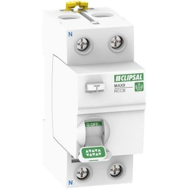 Clipsal MAX9 2 Pole 40A RCCB 30mA Type A - MX9RC240 - ARCK Electrical Wholesale Supplies