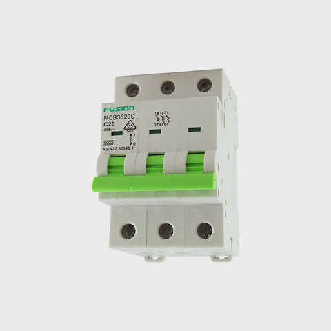 Circuit Breaker 3 Pole 500V ac. 32amp C Curve Breaking capacity 6kA - MCB3632C