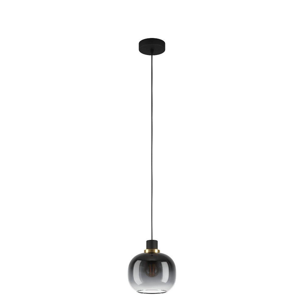 OILELLA Pendant Light Black / Brass Steel Black Grey Glass - 99616N