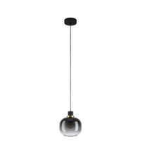OILELLA Pendant Light Black / Brass Steel Black Grey Glass - 99616N