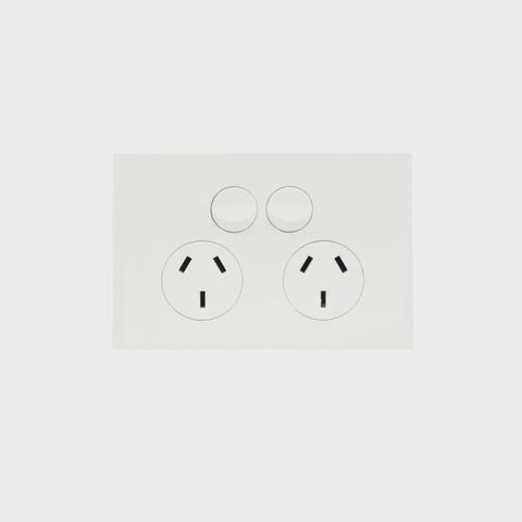 Finesse Double GPO (MATT WHITE) - WBQP2S-MW - ARCK Electrical Wholesale Supplies