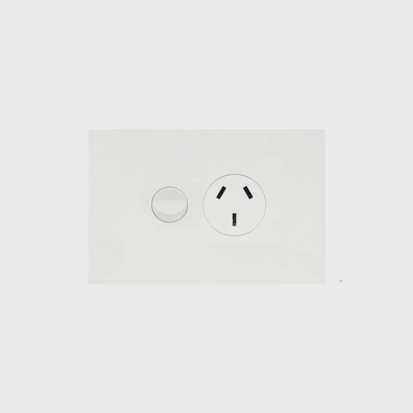 Finesse Single GPO (MATT WHITE) - WBQP1S-MW - ARCK Electrical Wholesale Supplies