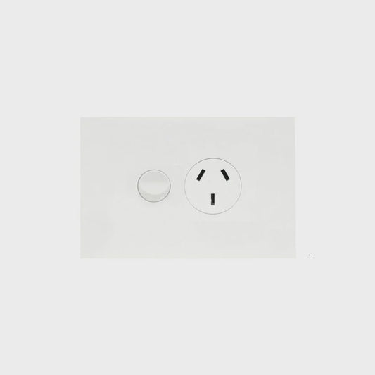 Finesse Single GPO (MATT WHITE) - WBQP1S-MW - ARCK Electrical Wholesale Supplies