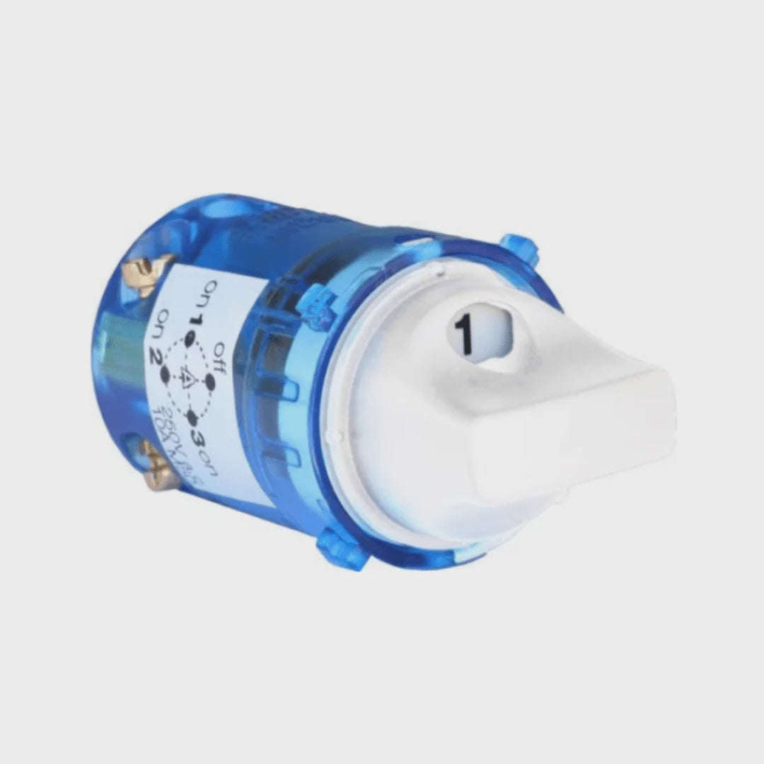 Hager 10A 3 Position Rotary Mechanisms Matt White - WBMSF3-MW