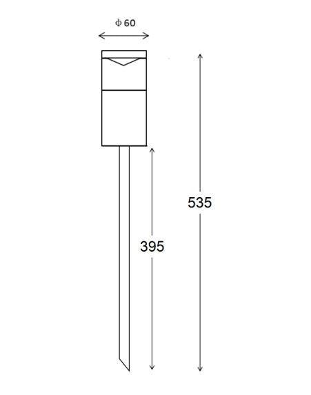 PERSPEX GLASS GARDEN SPIKE LIGHT MR16 - ST5090BK