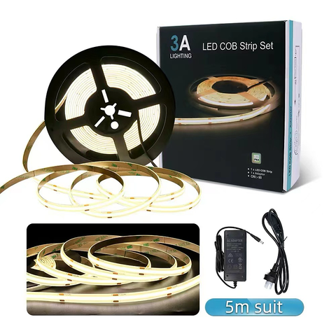 STRIP LIGHTS Kit 4000-4800K 5M Dotless with Driver  - 3A-COB-24V-480D-DW-5M - ARCK Electrical Wholesale Supplies
