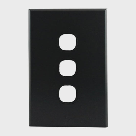 Grid Plate 3 Gang – MATTE BLACK PB3MB-L - ARCK Electrical Wholesale Supplies