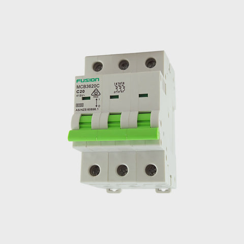 Circuit Breaker 3 Pole 500V ac. 40amp D Curve Breaking capacity 6kA - MCB3640D - ARCK Electrical Wholesale Supplies
