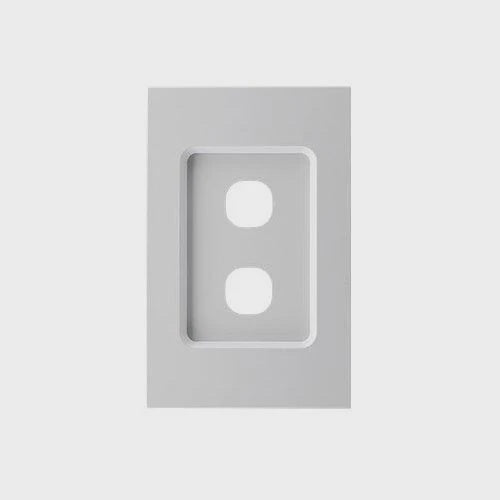 CLIPSAL SATURN ZEN 2 GANG GRID AND PLATE MATT WHITE - Z4032VH-ZW - ARCK Electrical Wholesale Supplies