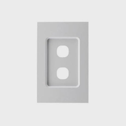 CLIPSAL SATURN ZEN 2 GANG GRID AND PLATE MATT WHITE - Z4032VH-ZW - ARCK Electrical Wholesale Supplies