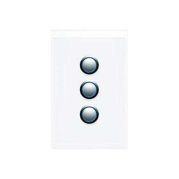 Clipsal Saturn 3 Gang Switch with LED Pure White - 4063PBL-PW - ARCK Electrical Wholesale Supplies