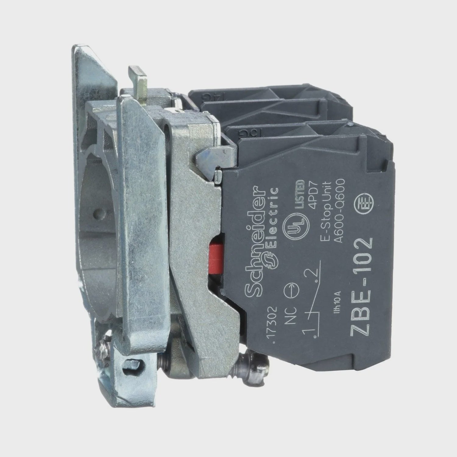 Clipsal Single contact block with body/fixing collar 2NC screw clamp terminal - ZB4BZ104 - ARCK Electrical Wholesale Supplies