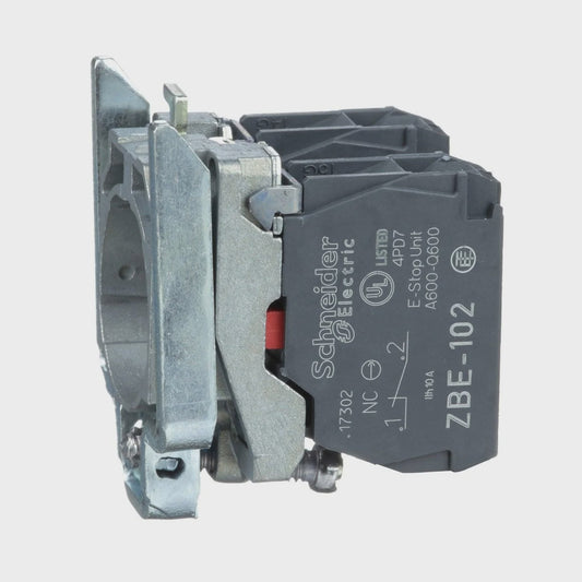 Clipsal Single contact block with body/fixing collar 2NC screw clamp terminal - ZB4BZ104 - ARCK Electrical Wholesale Supplies