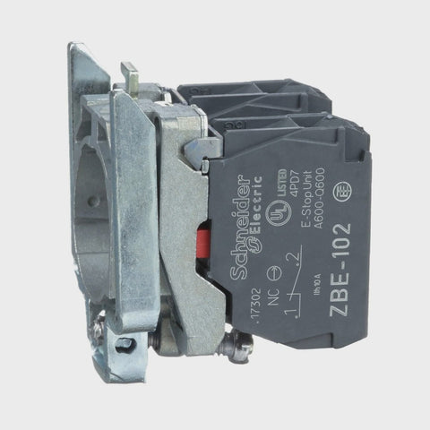 Clipsal Single contact block with body/fixing collar 2NC screw clamp terminal - ZB4BZ104 - ARCK Electrical Wholesale Supplies
