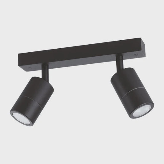 Fremantle 2 Light Adjustable Outdoor Ceiling Light Black - 206155 - ARCK Electrical Wholesale Supplies