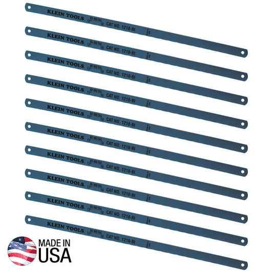 Klein Tools A-1218BI-P Bi-Metal Hacksaw Blades 12" 18 TPI 10-Pack - ARCK Electrical Wholesale Supplies