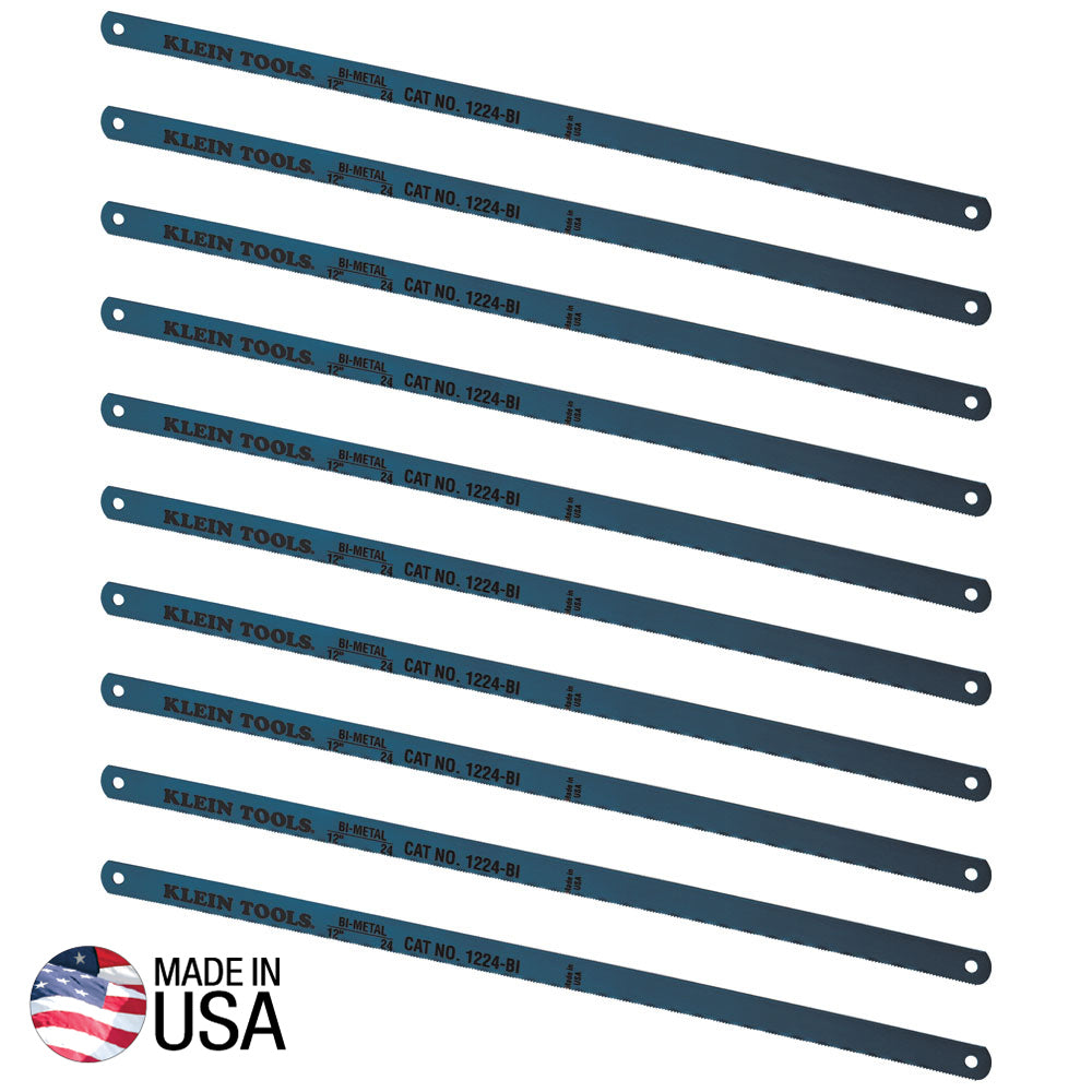Klein Tools A-1224BI-P Bi-Metal Hacksaw Blades 12" 24 TPI 10-Pack