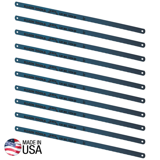 Klein Tools A-1224BI-P Bi-Metal Hacksaw Blades 12" 24 TPI 10-Pack - ARCK Electrical Wholesale Supplies