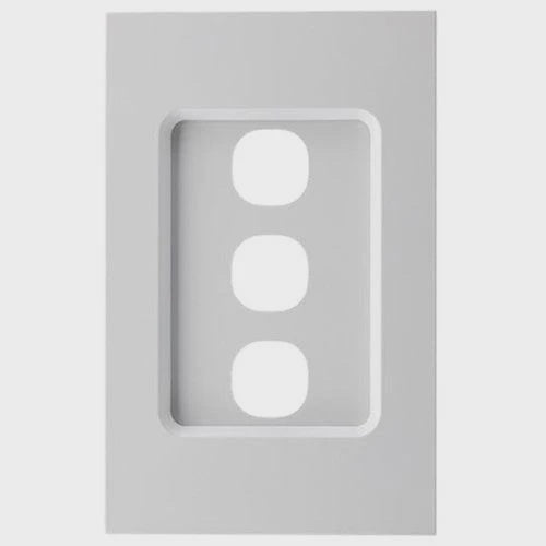 CLIPSAL SATURN ZEN 3 GANG GRID AND PLATE MATT WHITE - Z4033VH-ZW - ARCK Electrical Wholesale Supplies
