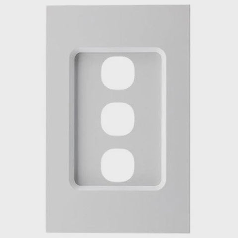 CLIPSAL SATURN ZEN 3 GANG GRID AND PLATE MATT WHITE - Z4033VH-ZW - ARCK Electrical Wholesale Supplies