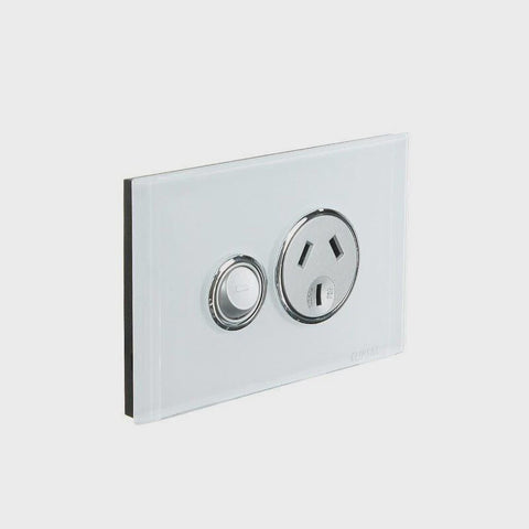CLIPSAL SATURN 10A SINGLE POWER POINT - PURE WHITE - ARCK Electrical Wholesale Supplies