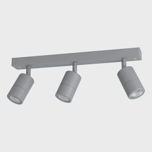 FREMANTLE 3lt GU10 Adjustable Bar IP55 Dimmable Exterior Wall Light Silver Grey - 206162 - ARCK Electrical Wholesale Supplies