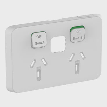 Clipsal Iconic Connected Socket Double Powerpoint Skin Vivid White - 3025CSC-VW - ARCK Electrical Wholesale Supplies