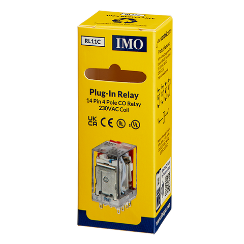 Relay 5A, 4 Pole Changeover_ 14pin 240vAC coil - RL11C