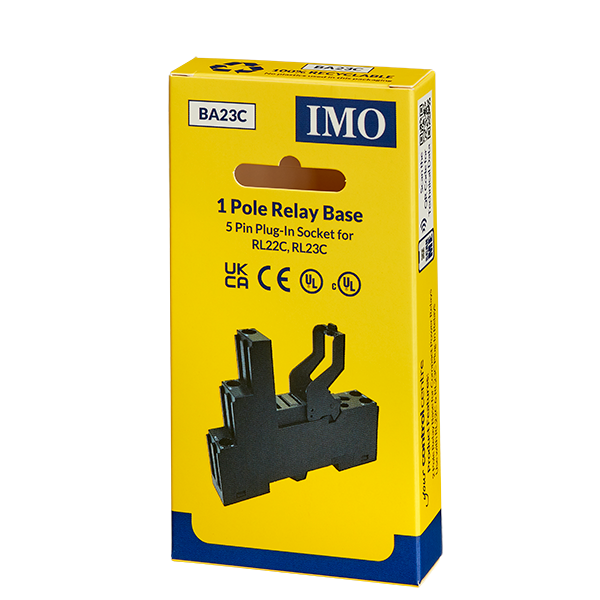 1 Pole Relay Base for RL22C & RL23C 12A. - BA23C