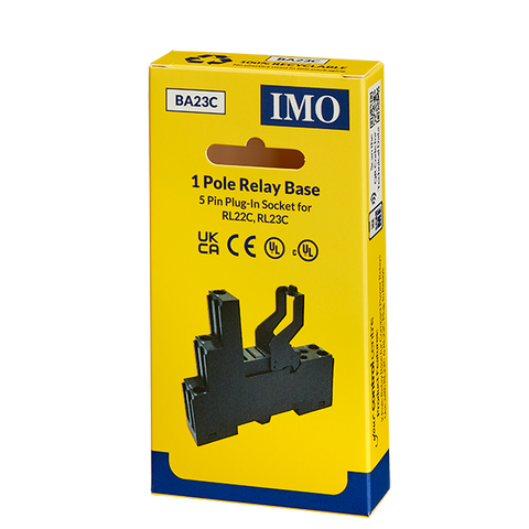 1 Pole Relay Base for RL22C & RL23C 12A. - BA23C