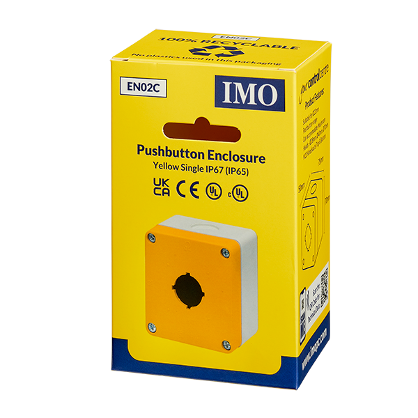 Single Button Enclosure with Yellow lid (BG1-YEL) - EN02C - ARCK Electrical Wholesale Supplies