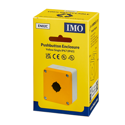 Single Button Enclosure with Yellow lid (BG1-YEL) - EN02C - ARCK Electrical Wholesale Supplies